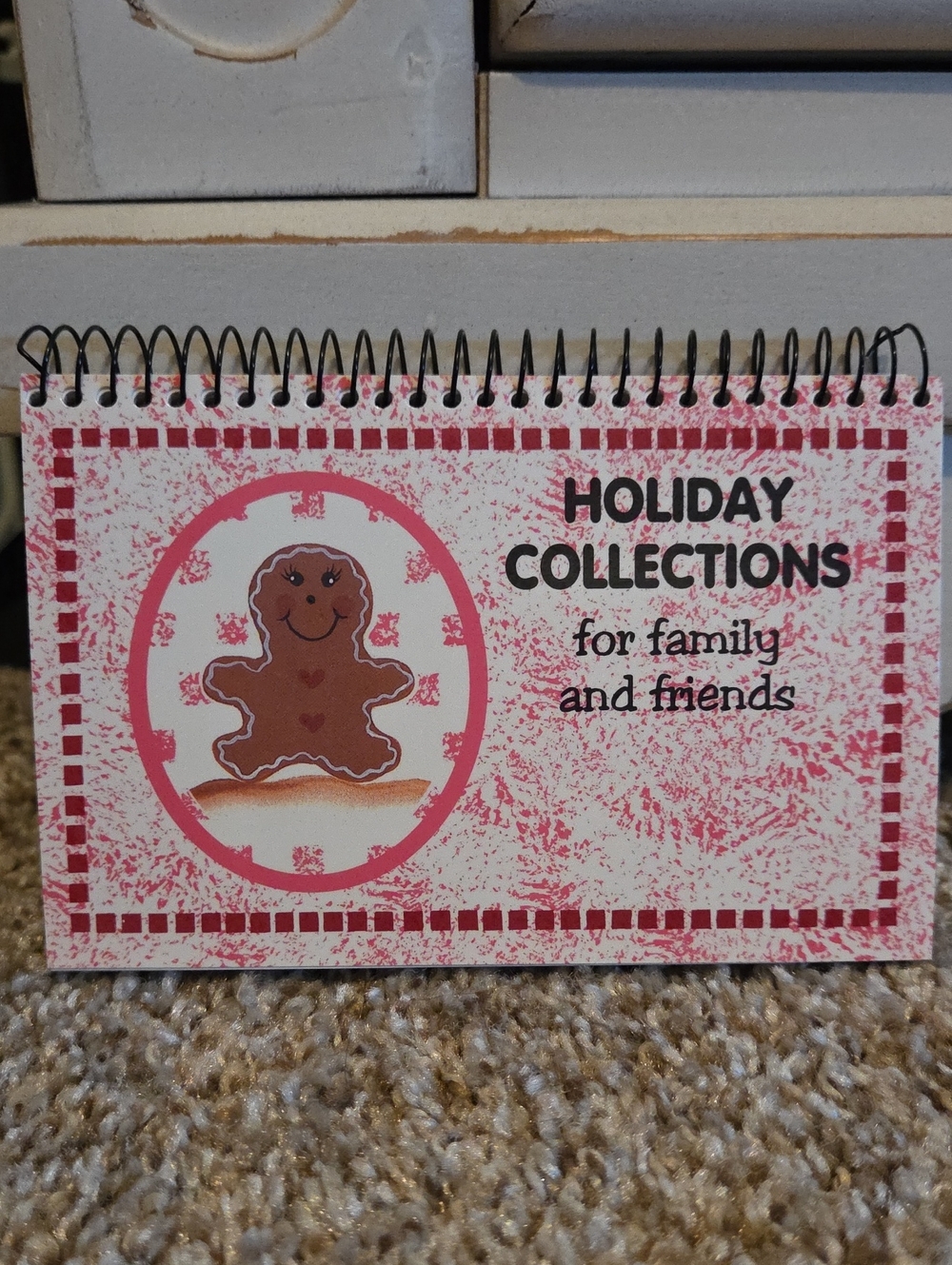 Spiral Holiday Collection Recipe Book - Pink Gingerbread Design